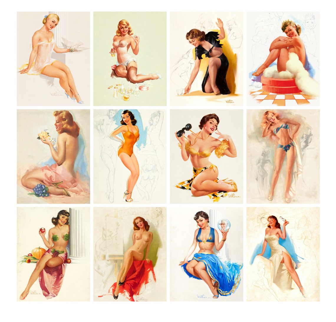 Wall Calendar 2022 12 pages 8x11 Pinup Girls in Etsy