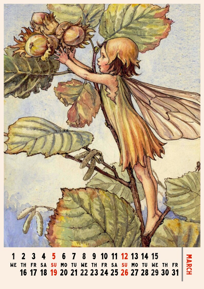 Wall Calendar 2022 12 pages 8x11 Flower Fairy by | Etsy