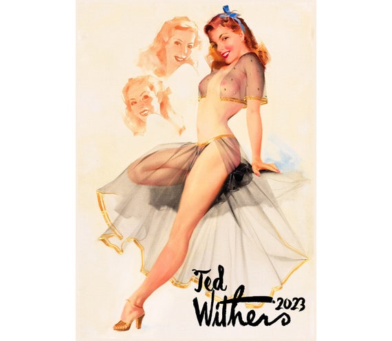 wall-calendar-2023-12-pages-8x11-pinup-girls-in-etsy