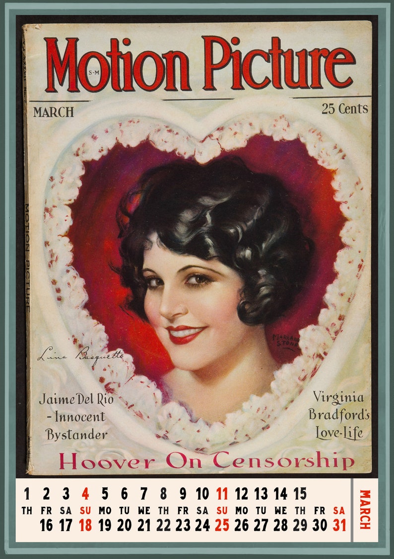 12 pages 8x11 Motion Picture Vintage Magazine Posters Reprint M-512 Wall Calendar 2021