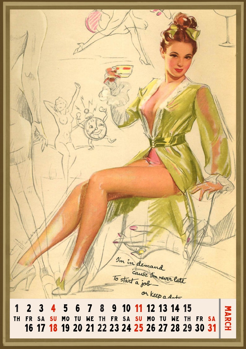 Wall Calendar 2023 12 Pages 8x11 Sexy Girls Etsy