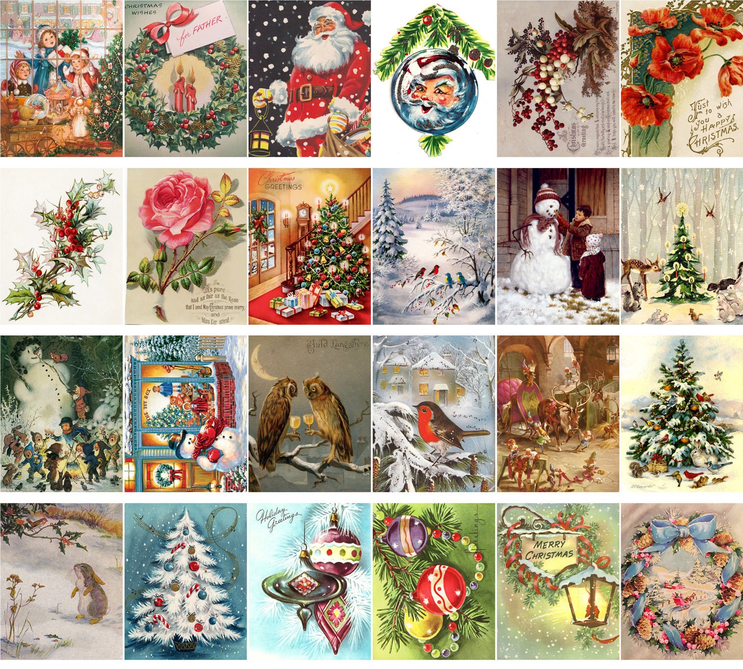 Vintage kerst ansichtkaarten 24 herdrukte kaarten code 5013 Etsy