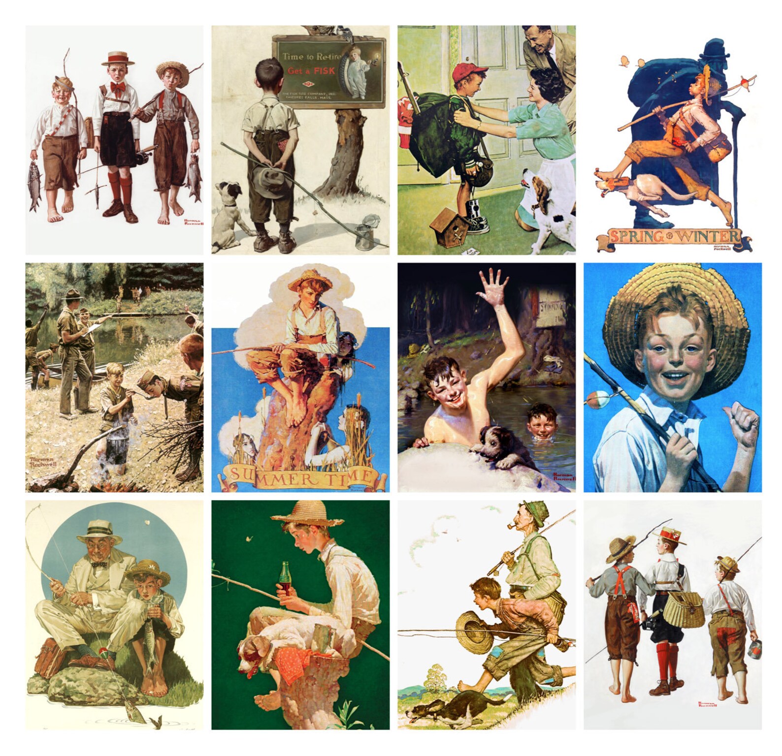 Wall Calendar 2021 12 pages 8x11 Norman Rockwell | Etsy