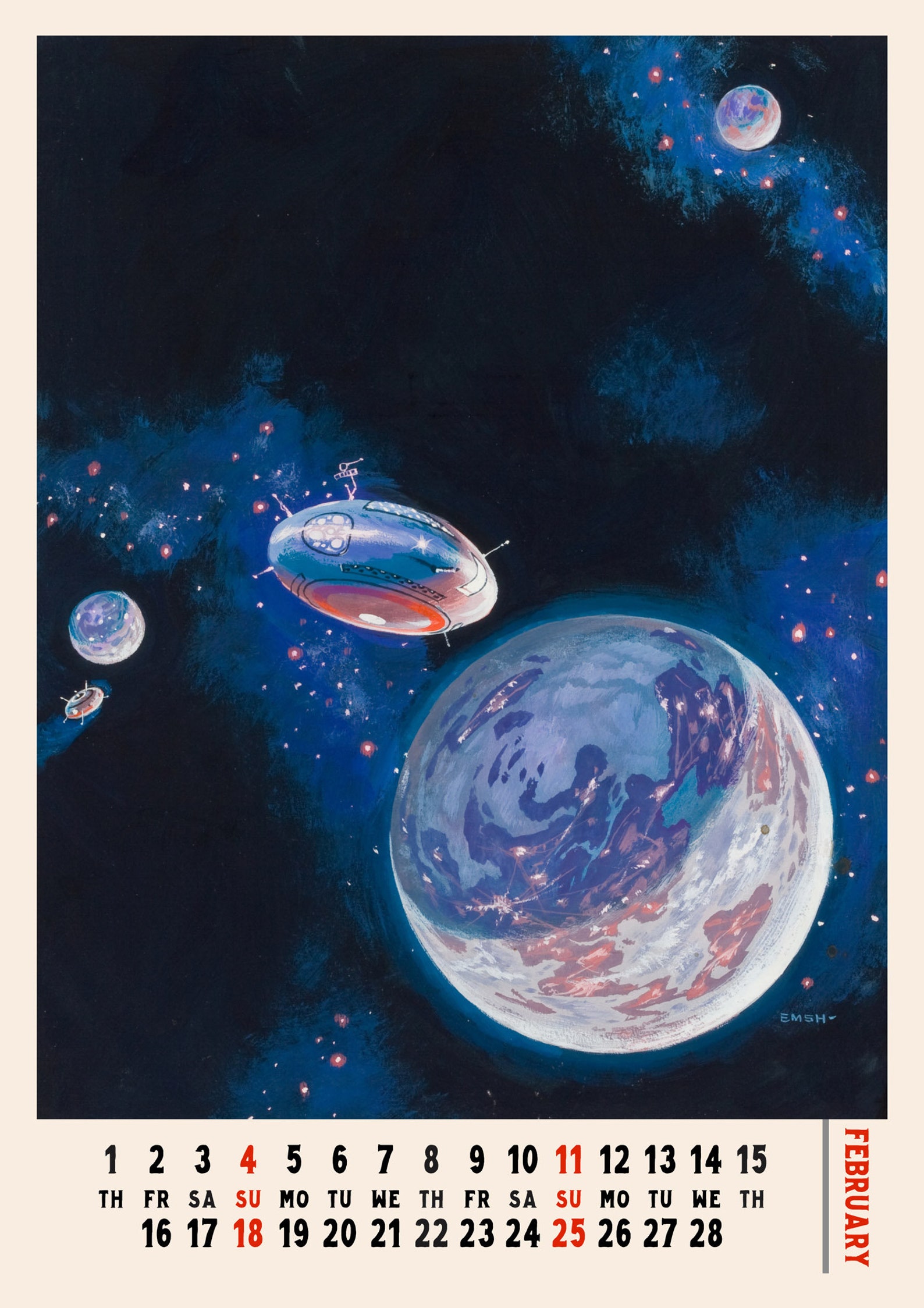 Wall Calendar 2022 12 Pages 8x11 Vintage Scifi Etsy