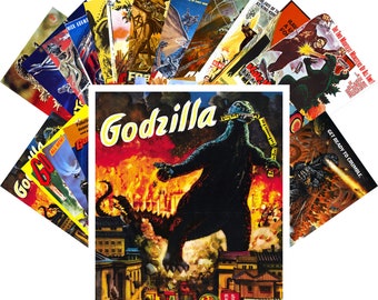 Postcard Set (24 cards) Godzilla Vintage Kaiju Horror Monster Movie Posters CC-1001