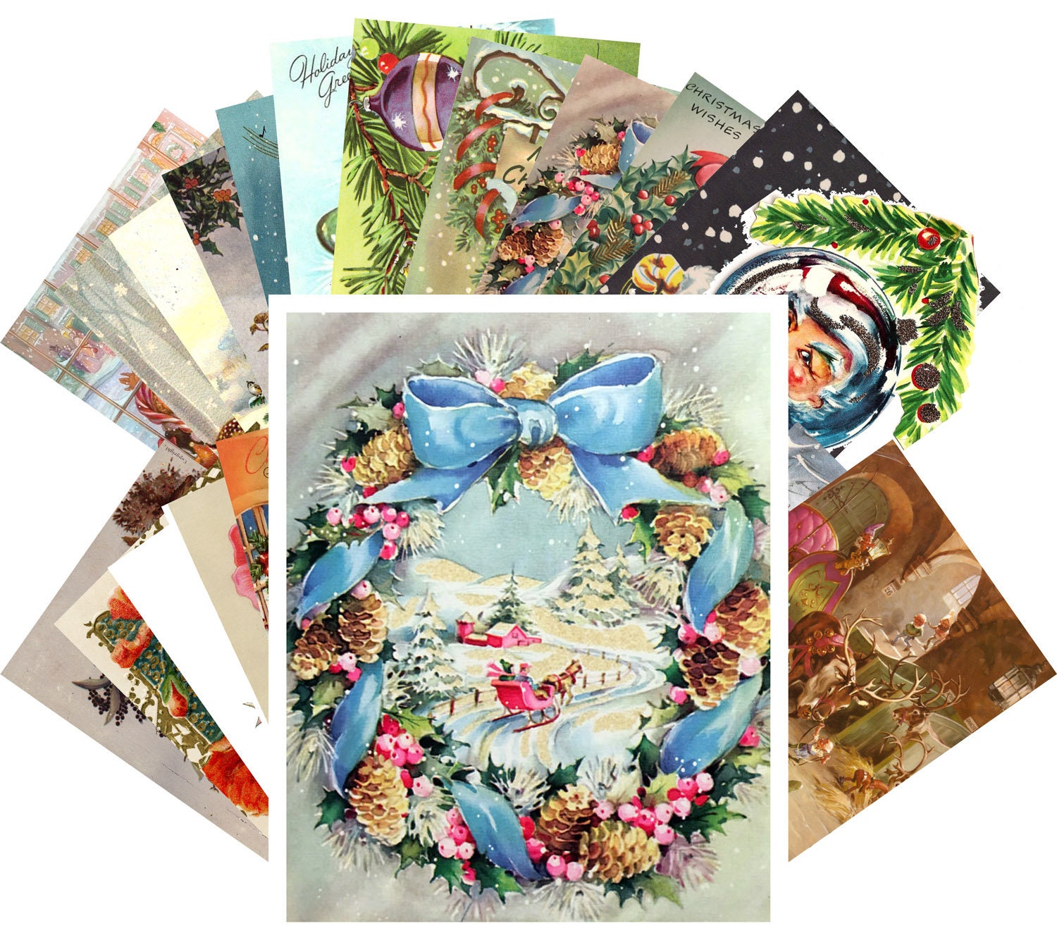 Vintage Christmas postcards 24 reprinted cards code 5013