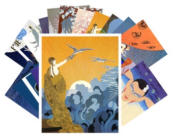 Postcard Set (24 cards) Erte Art Deco Vintage Painting CC-1019
