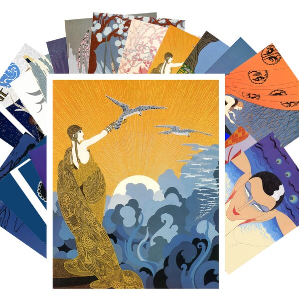 Art Deco Postcard Etsy