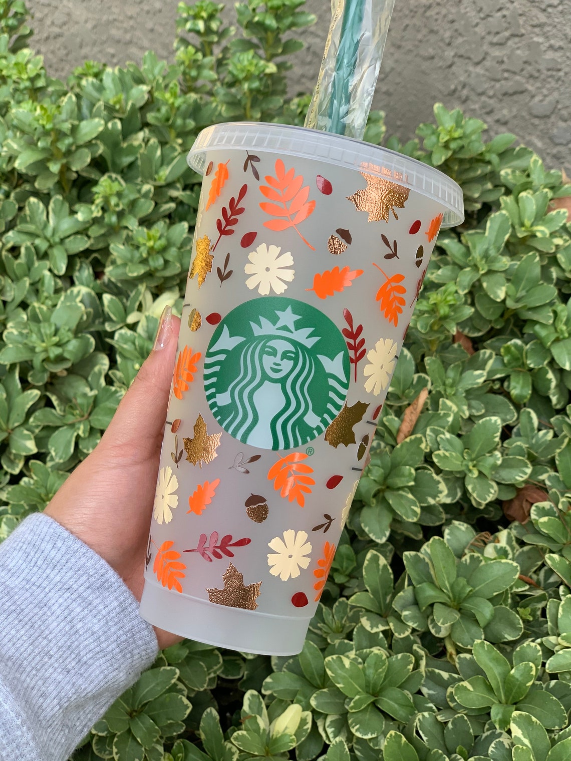 Fall inspired Starbucks cup Fall Starbucks cup Etsy