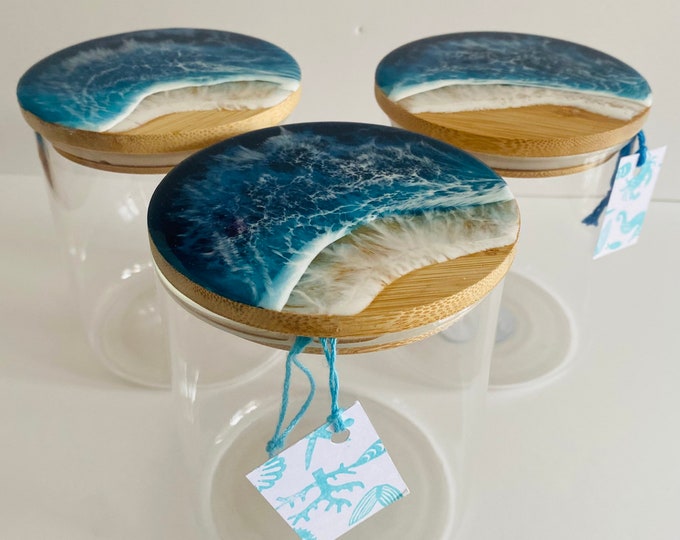 Best seller resin ocean jar container, seascape,  beach lovers gift