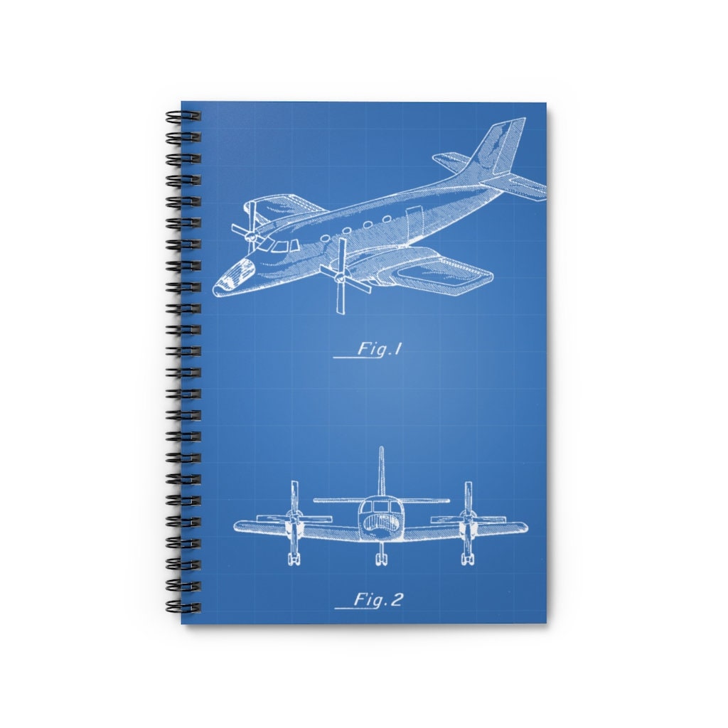 Airplane Design Spiral Notebook - Vertical Takeoff Airplane - Etsy