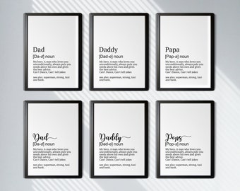 Dad Print, Daddy Prints - Definition print - fathers day gift - definition poster - gift for dad - fathers day print - dad gift