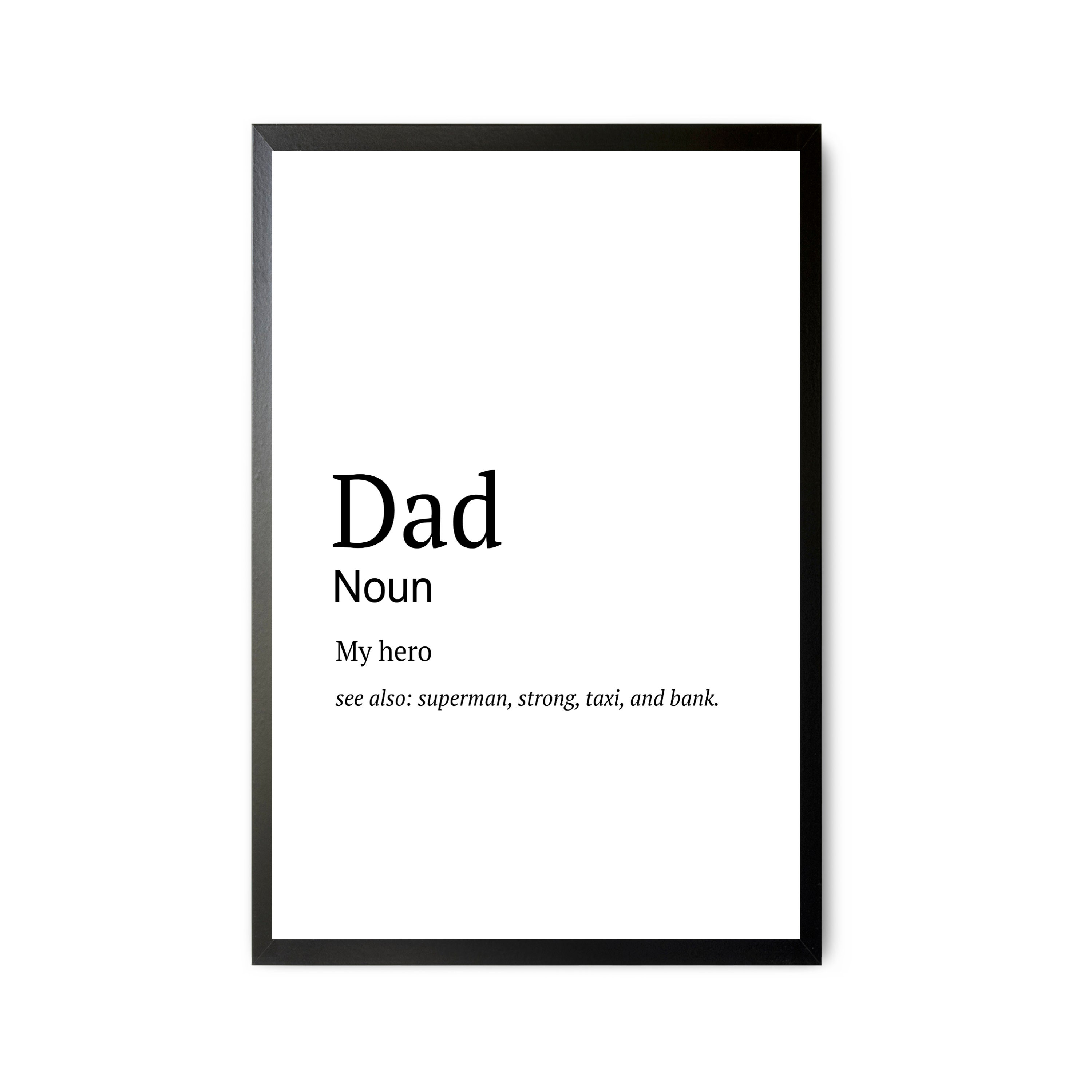 DAD NOUN PRINT Gift for Dad Word Prints Noun Art Word Etsy