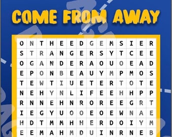 Come From Away Digital - A4 Word Search Print