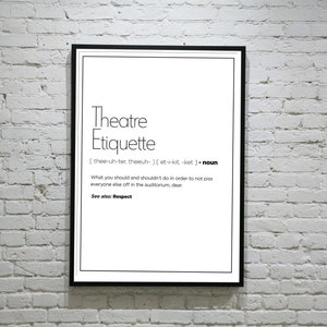 Theatre Etiquette Poster