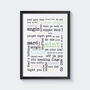 Manchester Phrases Art Print: Mancunian Slang Poster