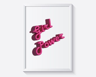 Girl Power Print, Strong Woman, Women Empowerment, Motivational, Boss lady, Feminism, Postcard 6x4 7x5 8x7 10x8 A5 A4 A3