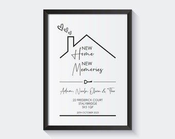 Personalized New Home Print: Custom Family Names & Address