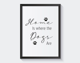 Home Is Where The Dogs Are Print: Pet Quote Wall Art