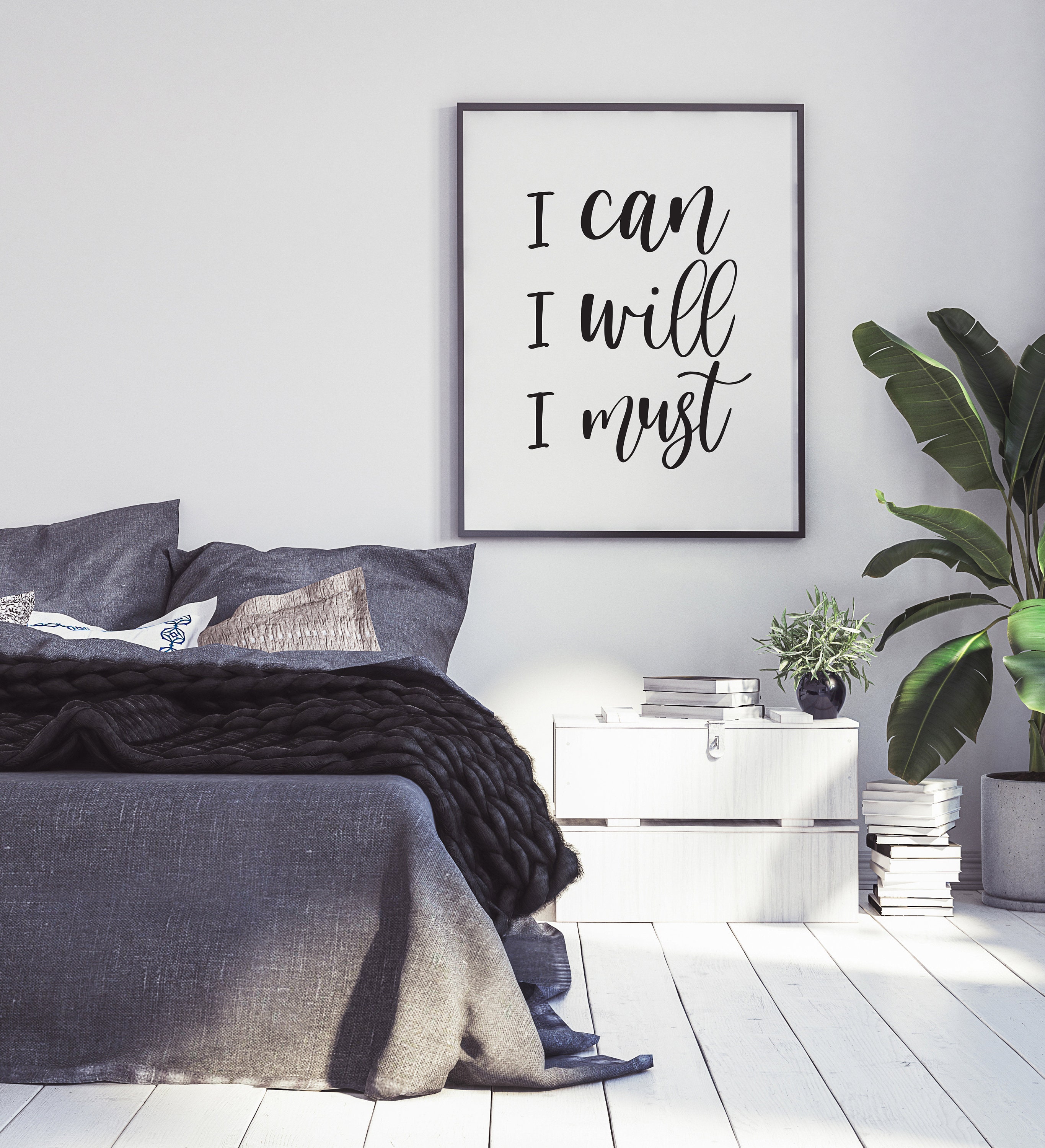 I can i will i must wall art print wall decor inspirational etsy