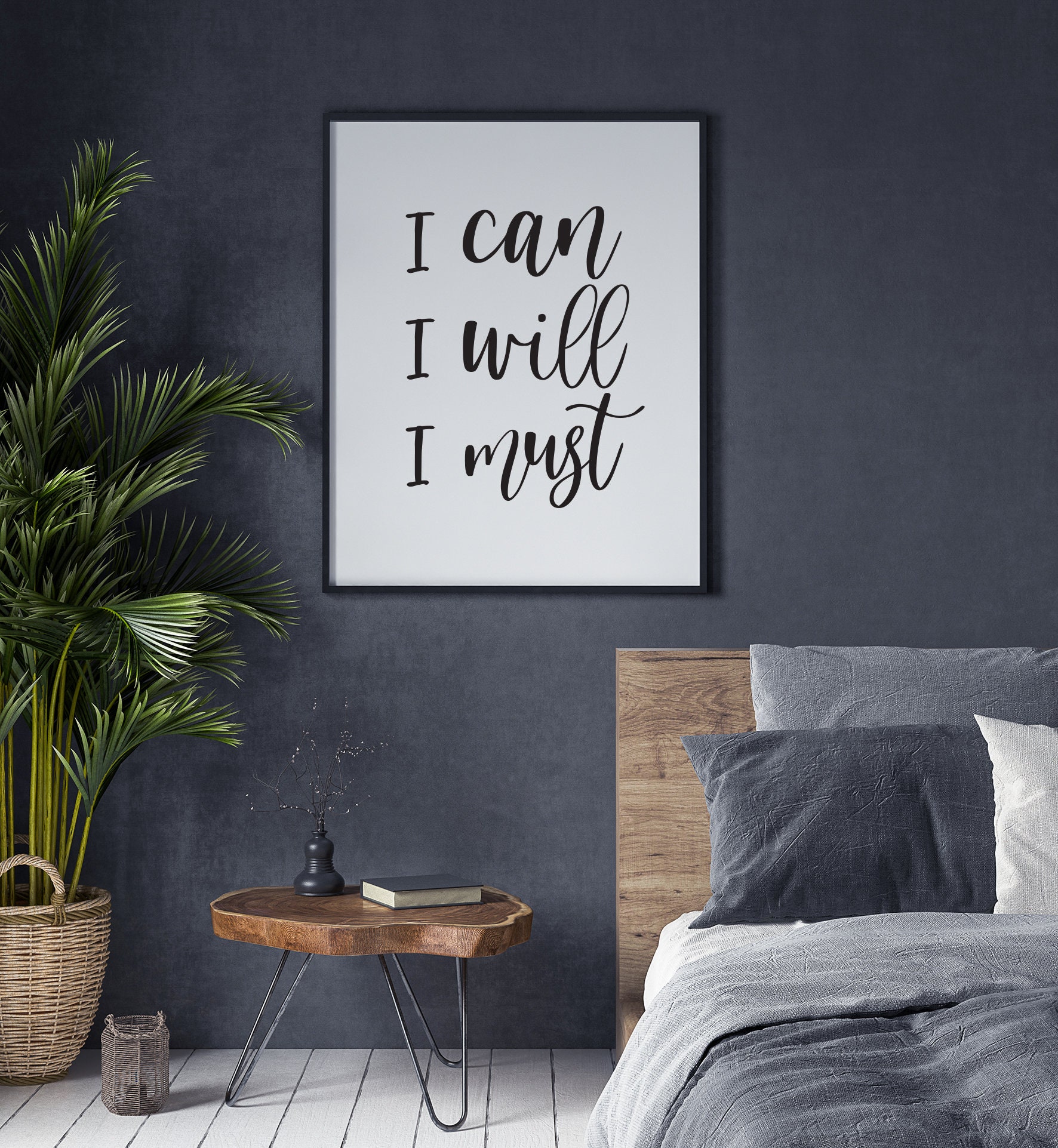 I can i will i must wall art print wall decor inspirational etsy