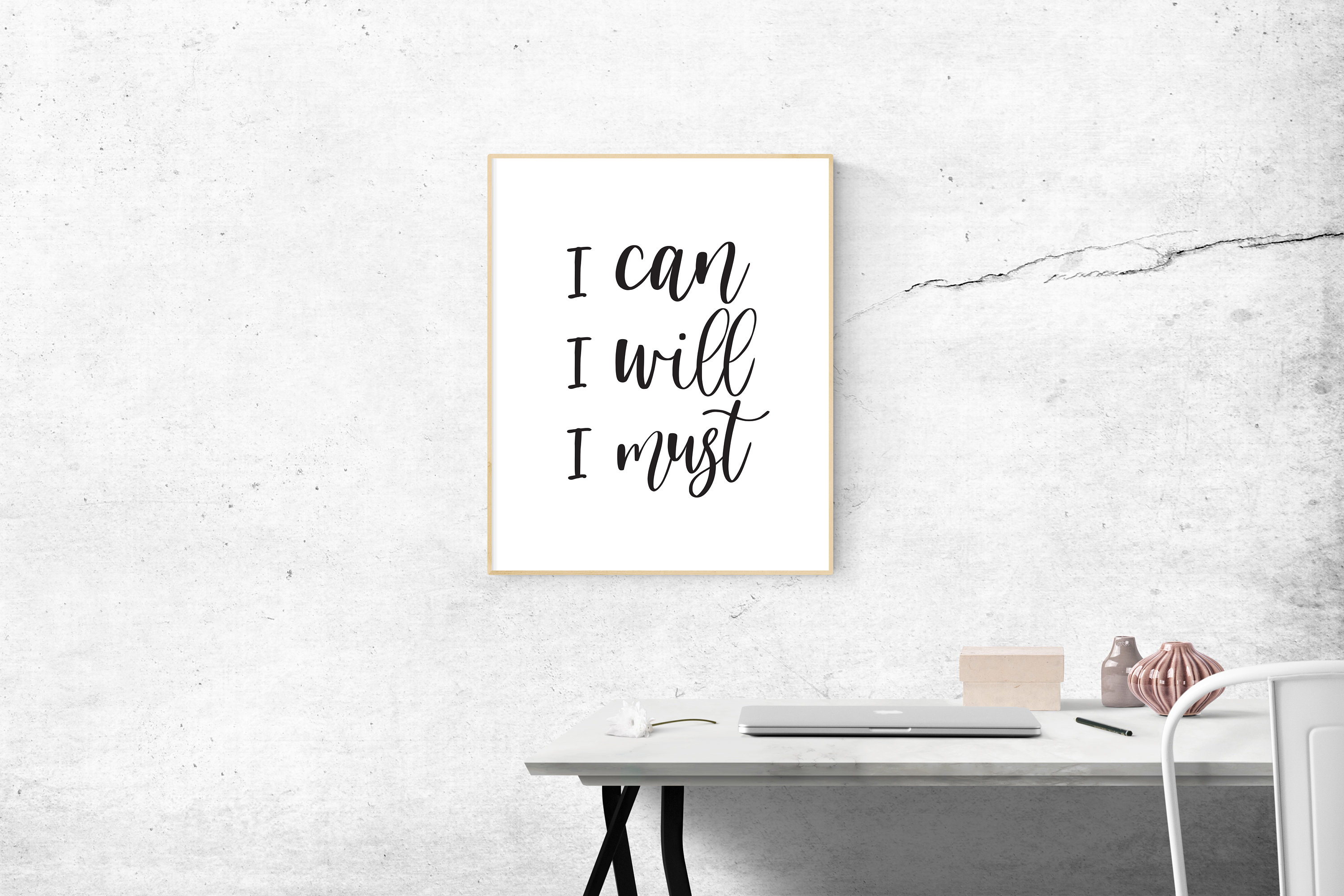 I Can I Will I Must Wall Art Print Wall Decor Inspirational  Etsy