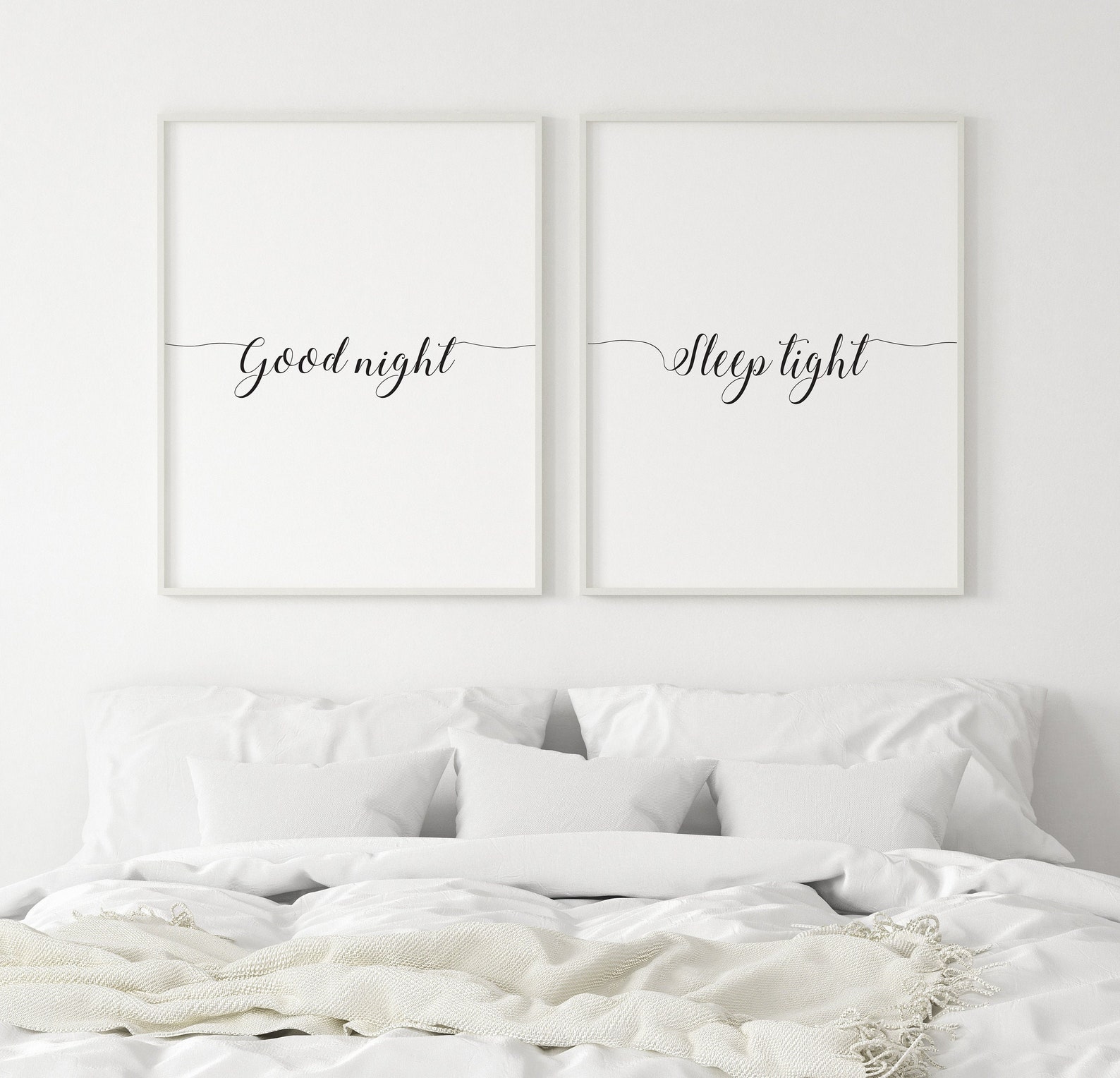 Good Night Sleep Tight Wall Art Prints Wall Decor Bedroom Etsy