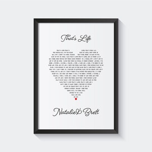 Song Lyrics Heart Print, Favourite Song lyric Music Wall Art, Custom Wedding Personalised Anniversary Gift, Postcard 6x4 7x5 10x8 A5 A4 A3 image 2