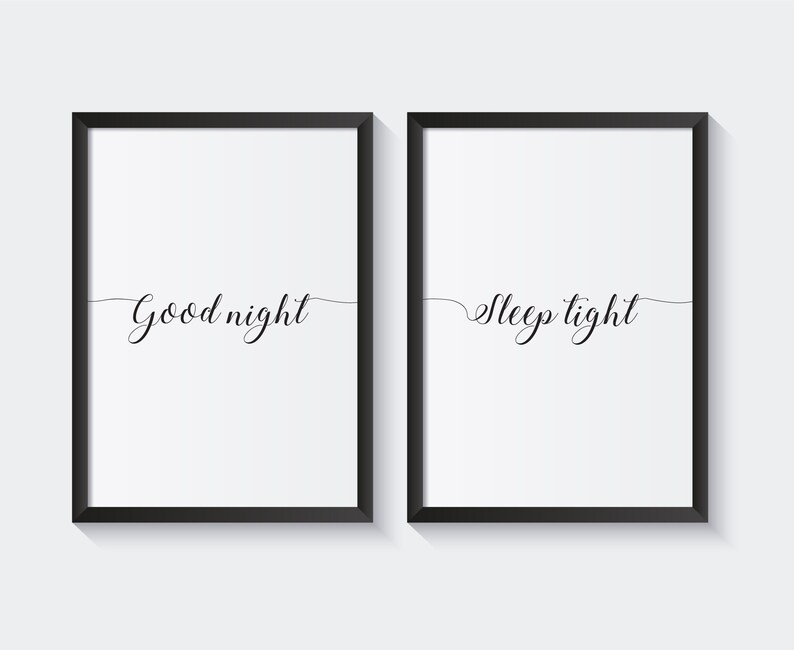 Good Night Sleep Tight Wall Art Prints Bedroom Print - Etsy UK