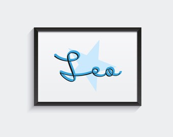 Personalized Baby Name Star Print: Nursery Wall Art