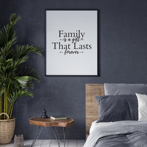 Family Print, Family is a Gift Quote Print, Family Quotes Wall Art ...