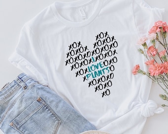 Minimalist Plant Shirt, I Love Plants, Botanical Shirt Saying, Gardening Gifts For Women, House Plant Shirt