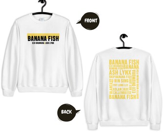 Banana Fish Anime Unisex Pullover Sweatshirt | Ash Lynx | Eiji Okumura | Anime Clothing