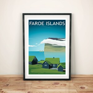 Faroe Islands Travel Poster - Denmark Travel Print - Digital Download - Digital Print - Danish Travel Posters