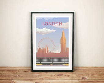 London Digital Print - Digital Download Art - United Kingdom Print - Big Ben - Westminster