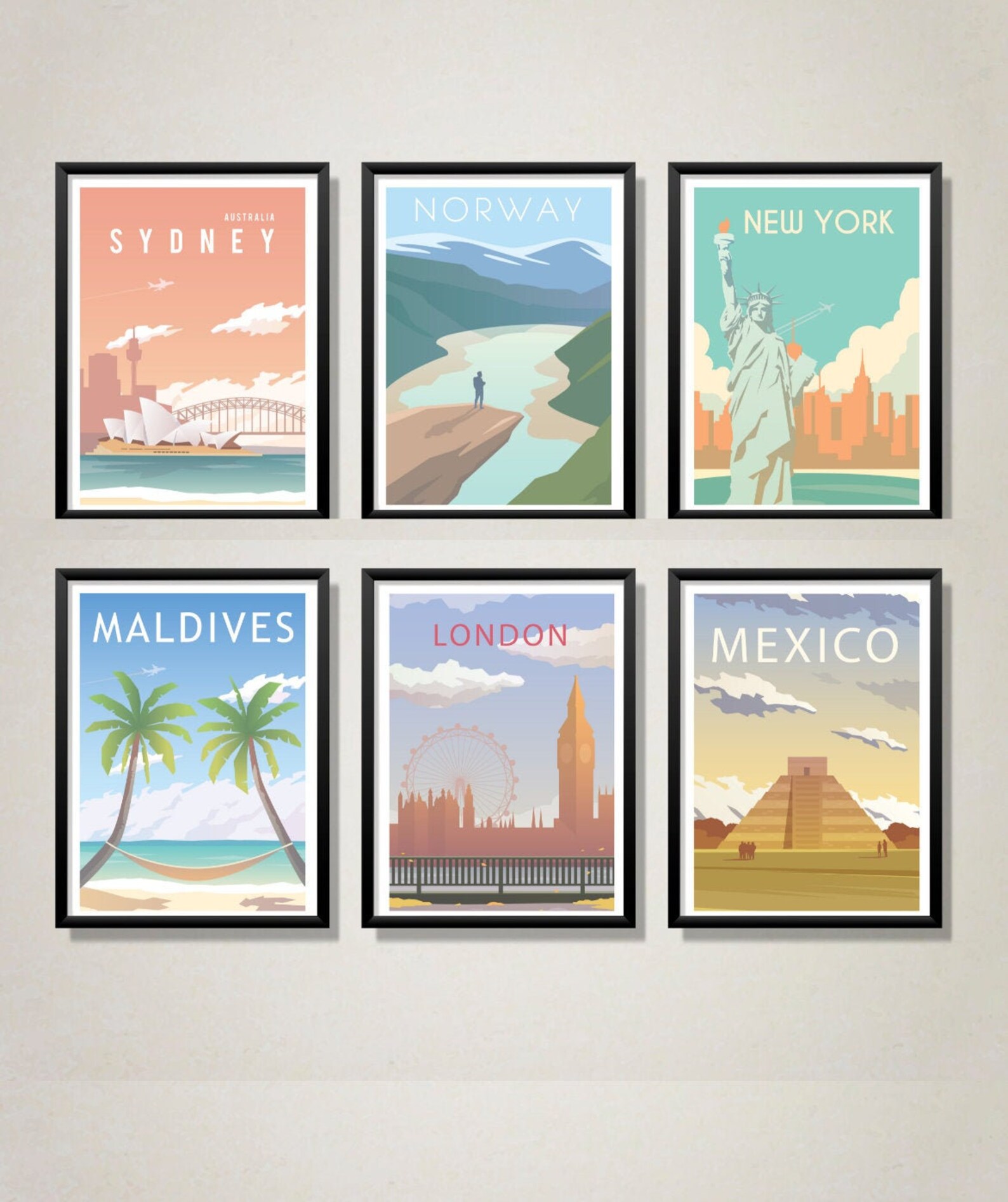 Travel Poster Vintage Travel Prints Retro Print Tourism Etsy