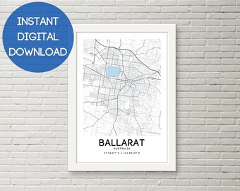 Ballarat City Map - Digital Download