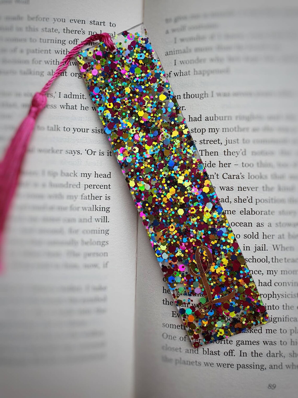 Glitter Bookmark // Personalised Initial // sparkly bookmark Etsy