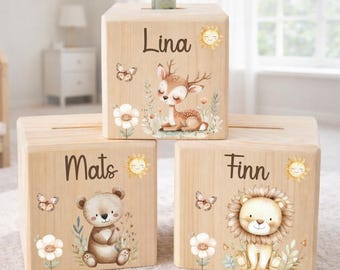 Spardose, Spardose Kind, Spardose Holz, Taufgeschenk, Taufe, Spardose personalisiert, Baby, Geburt, Geschenke Geburt, Spardose Mädchen, Kind