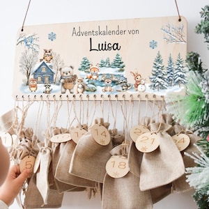 Calendario dell'Avvento personalizzato, Calendario dell'Avvento bambini, Calendario dell'Avvento da riempire, Calendario dell'Avvento in legno, Calendario di Natale, Natale