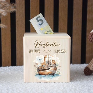 Taufe, Taufgeschenk, Arche Noah Taufe, Taufgeschenke, Spardose, Spardose Kind, Baby, Spardose personalisiert, Babygeschenke, Geschenk Taufe