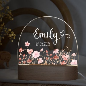 Nachtlicht Kinder, Nachtlicht personalisiert, Nachtlicht Baby, Babygeschenk Geburt, Kinder Lampe, Baby Lampe, Taufgeschenk,Nachtlicht, Taufe Bild 1