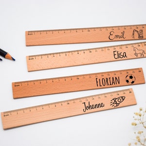 Schulkind 2023 wooden ruler with name gifts for school enrollment personalized 20 cm ruler with desired name school start school bag