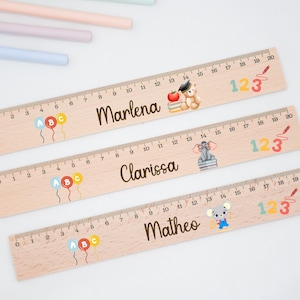 Règle, écolier, règle personnalisée, règle en bois, cadeaux de scolarisation, cadeaux de scolarisation, cadeau d'introduction à l'école, rentrée scolaire