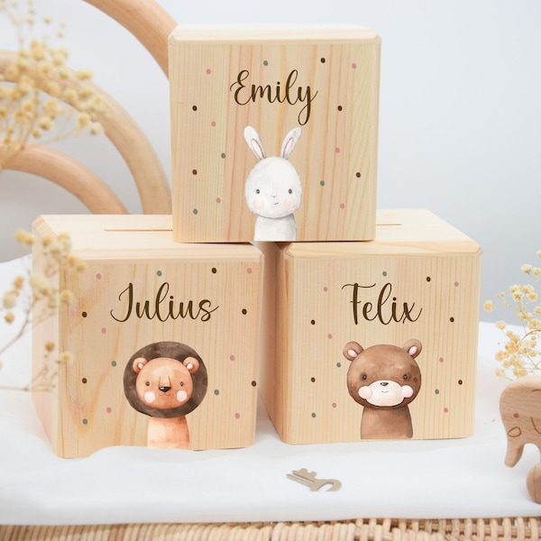 Alcancia, alcancía personalizada, alcancía infantil, alcancía de madera, bautismo, alcancía personalizada, regalo de bautismo, regalo de nacimiento de bebé, bebé