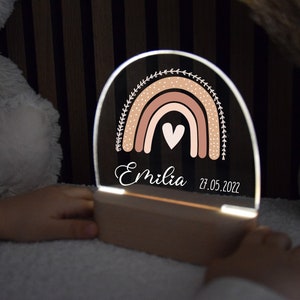 Night light baby, night light personalized, night lamp baby, baby gift birth, baptism gift, night light, baptism, birth gift, children image 1