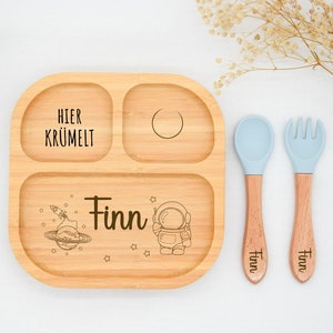 Bambusteller mit Saugnapf, Babyteller personalisiert, Kinderteller, Babygeschenk, Bambusteller Baby, Geschenk Geburt, Taufe Kindergeschenke