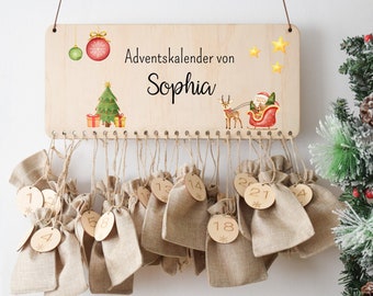 Adventskalender Kinder, Adventskalender zum Befüllen, Adventskalender Holz, Aventskalender personalisiert, Weihnachten Kinder, Nikolaus