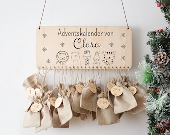 Adventskalender kinderen, Adventskalender om te vullen, Adventskalender hout, Adventskalender gepersonaliseerd, Kerstkinderen, Sinterklaas