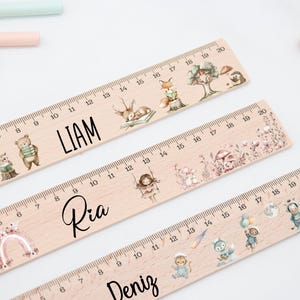 Ruler, schoolchild, personalized ruler, wooden ruler, back-to-school gifts, back-to-school presents, school enrollment gift, start of school Blumen - Fee